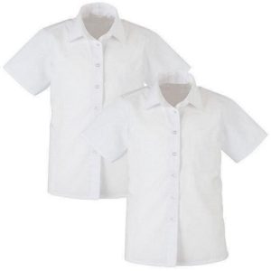 Clifton School Boys Short Sleeved Shirts (Twin Pack) - White
