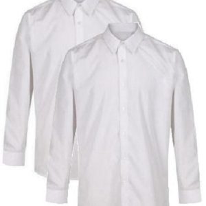 Clifton School Boys long Sleeved Shirts (Twin Pack) - White