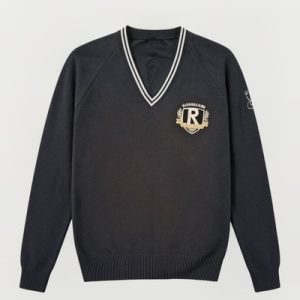 RCS School Jumper With Logo - Black With White Trim