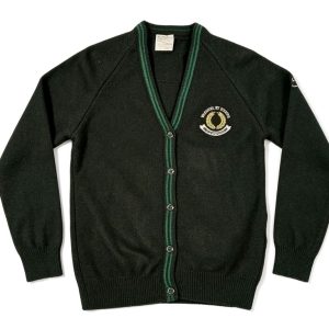 Wickersley School Cardigan - Black With Green Trim