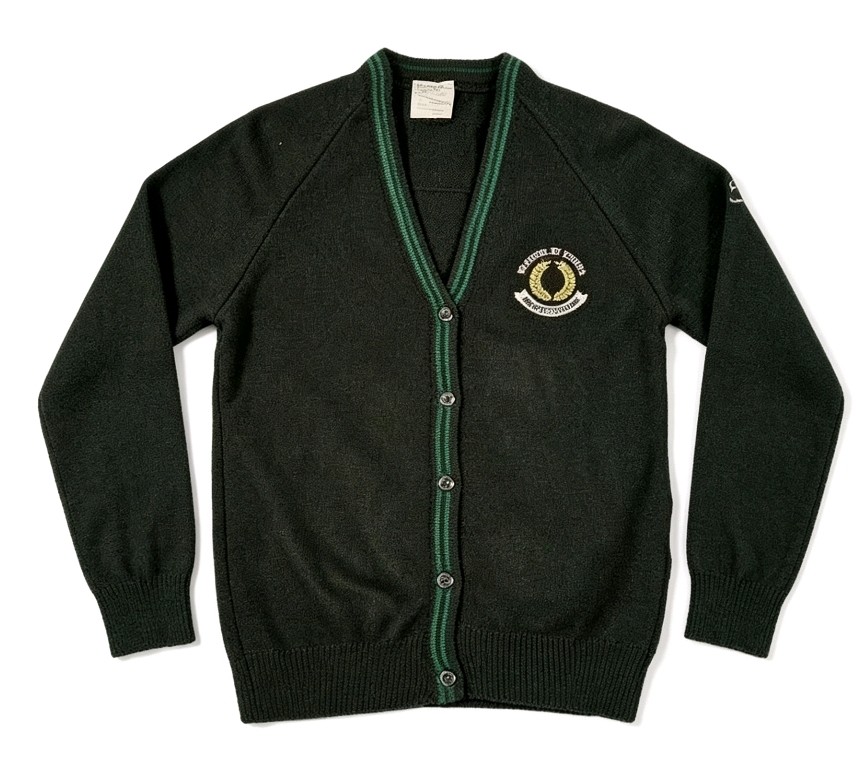 Wickersley School Cardigan - Black With Green Trim