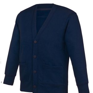 Whiston J&I School Cardigan With Logo - Navy Blue