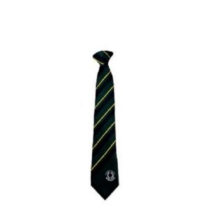 Wickersley School Tie - Bottle Green With Black And Gold Strips And Motif