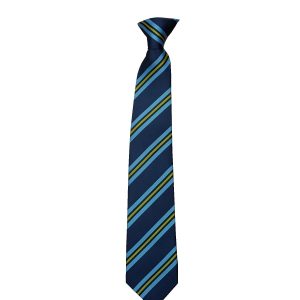 Wingfield Academy Tie - Navy With Sky And Gold Stripe