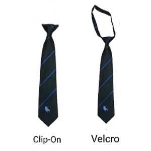 Fountains Tie - Black With Royal Blue Stripes