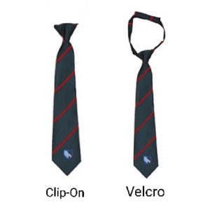 Kirkstall Tie - Black With Red Stripes