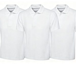 St Joseph's school Polo x3 with logo_White
